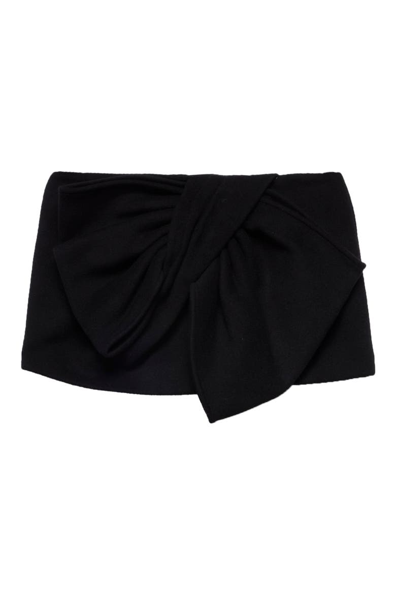 Bow Wool Blend Miniskirt, Main, color, WOOL BLEND BLACK