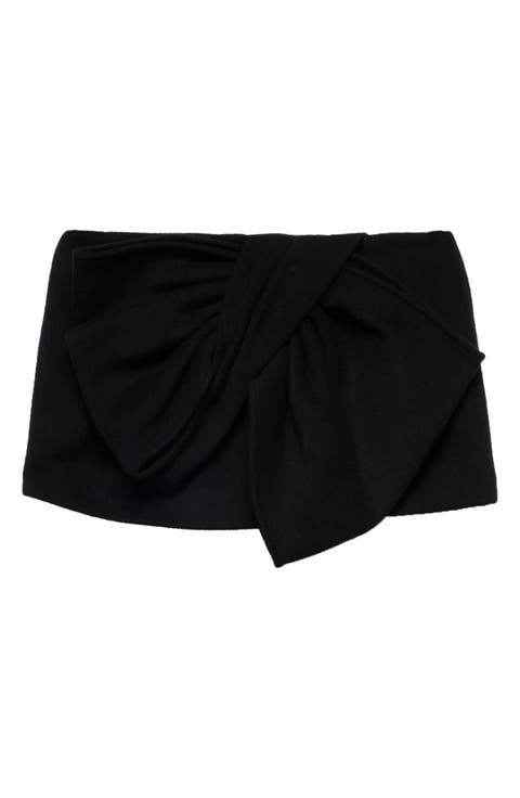 Bow Wool Blend Miniskirt