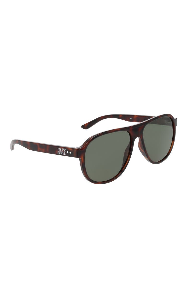 Vintage Icon 59mm Aviator Sunglasses, Alternate, color, TORTOISE / GREEN
