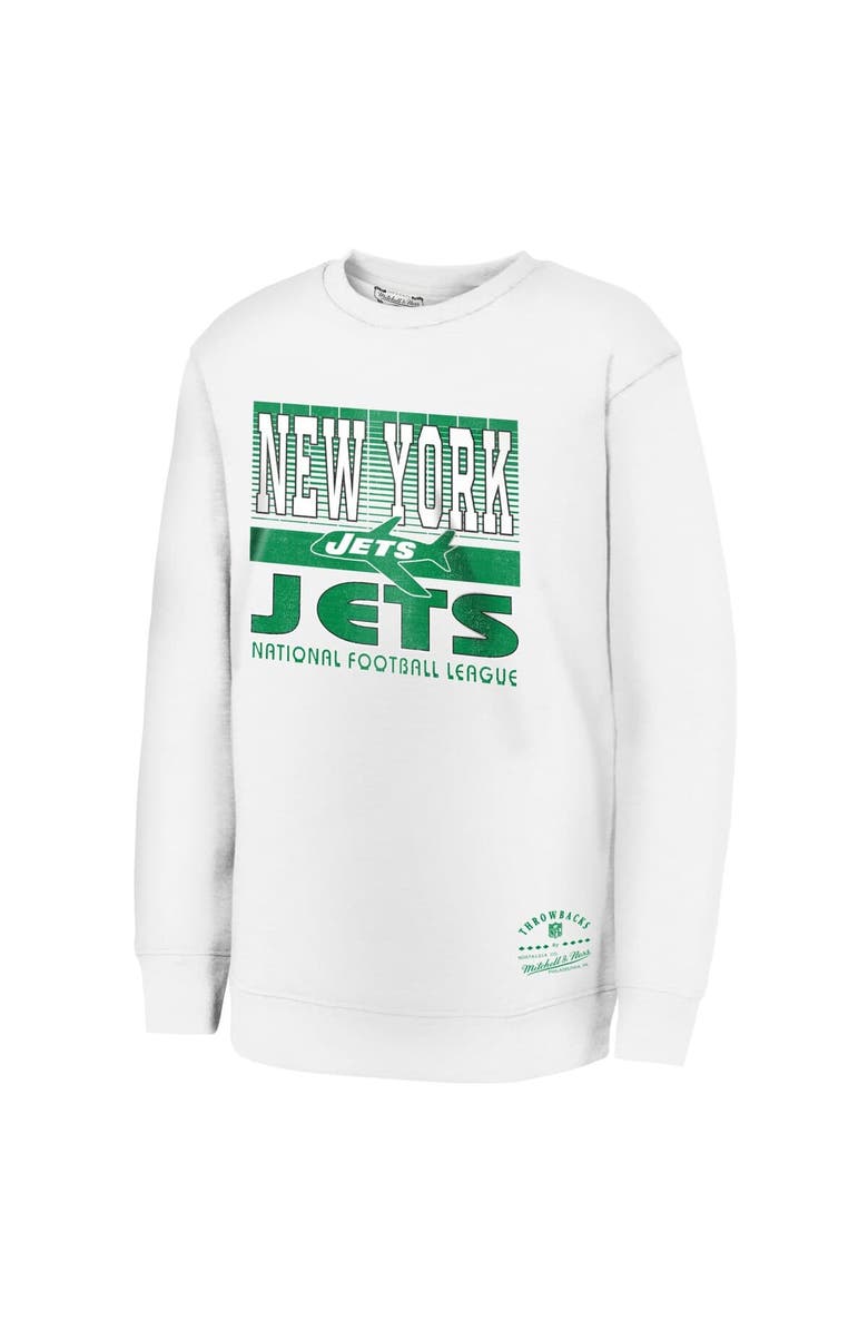Mitchell & Ness Youth White New York Jets Retro Big Game Fleece Pullover Sweatshirt, Main, color, White