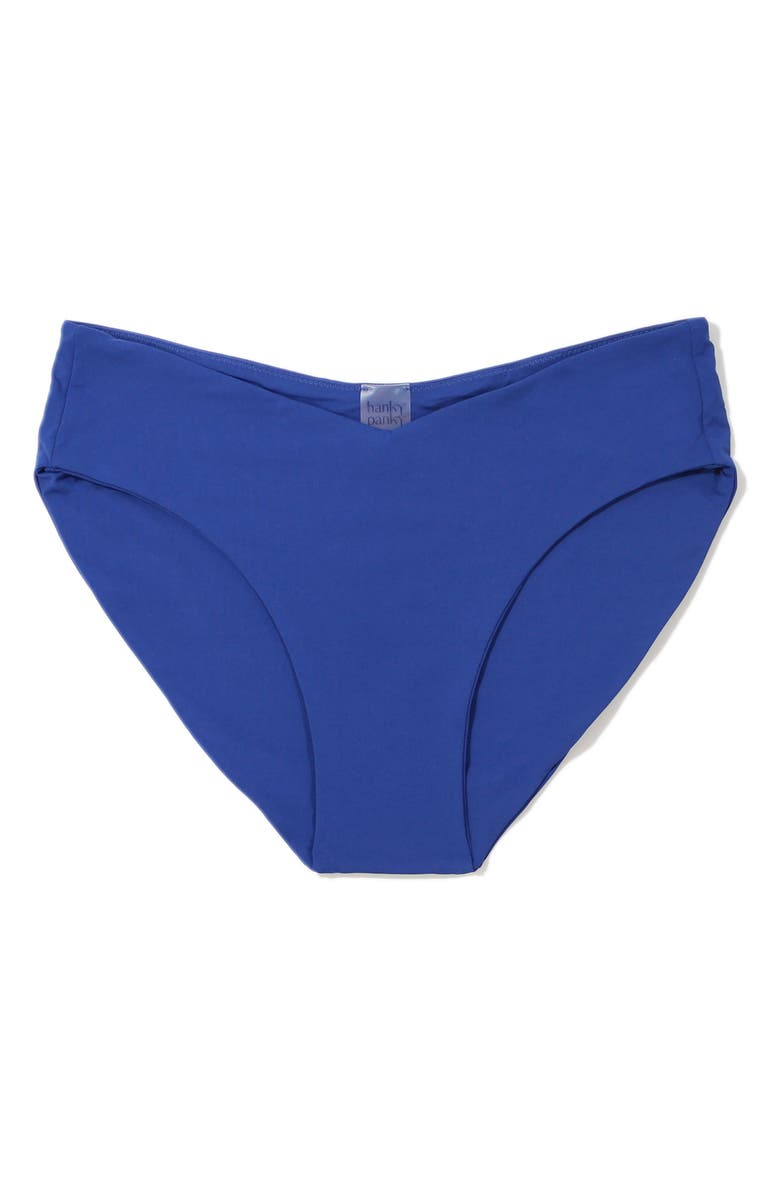 Hanky Panky V-Cut Bikini Bottoms, Alternate, color, Poolside Blue Solid
