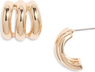 BP. Wide Triple Row Hoop Earrings