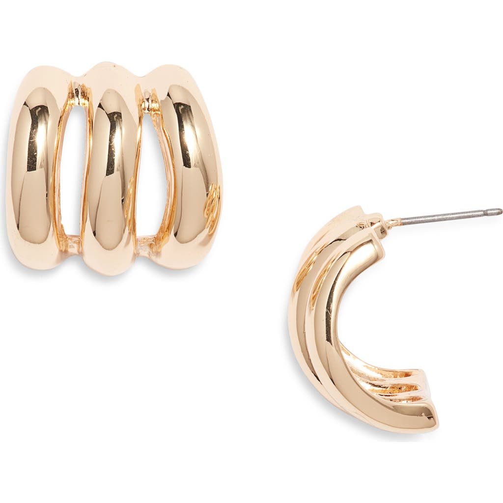 Bp. Wide Triple Row Hoop Earrings In Gold