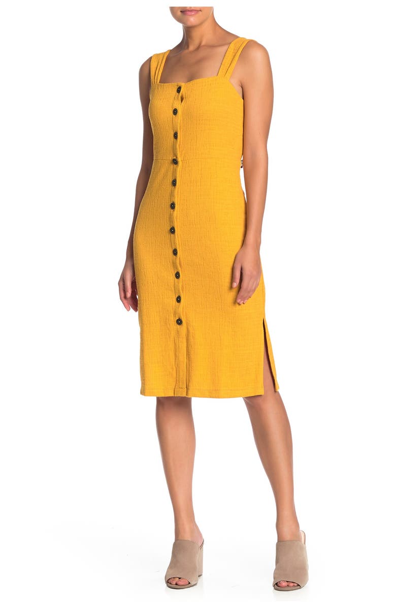 Madewell Texture & Thread Button Front Dress, Main, color,