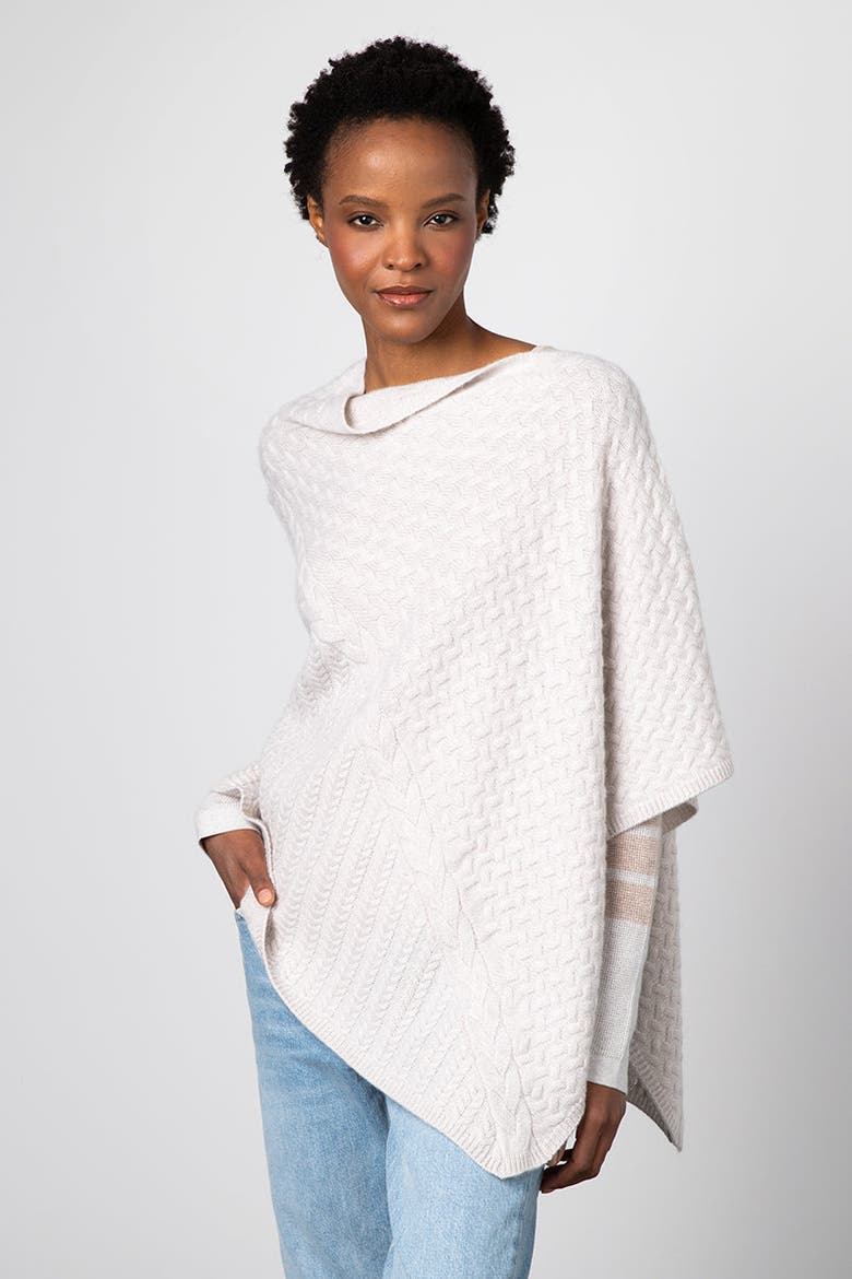 Cable Poncho, Alternate, color, Mushroom