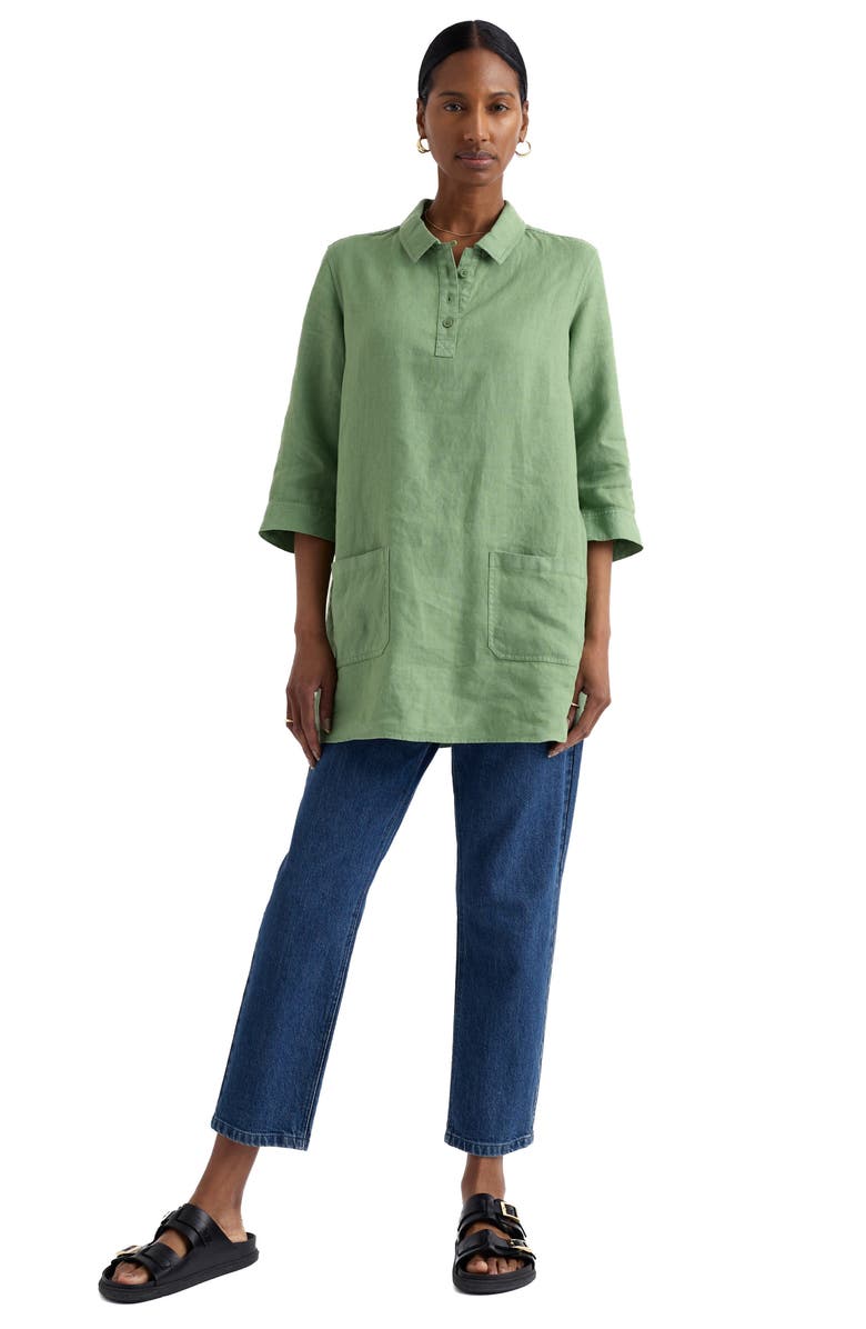 Seasalt Cornwall Artist's Journey Collared Linen Tunic, Alternate, color, 