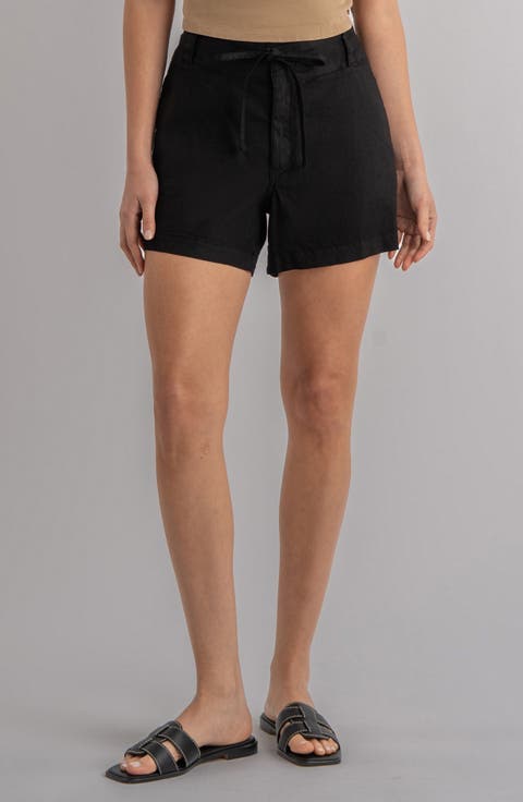 Katie Drawstring Linen Blend Shorts