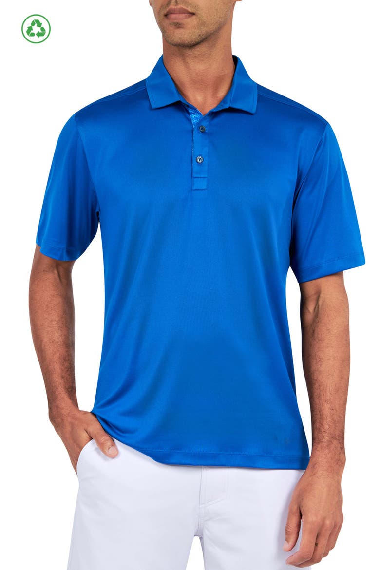 Regular Fit Solid Recycled Performance Golf Polo, Main, color, BLUE