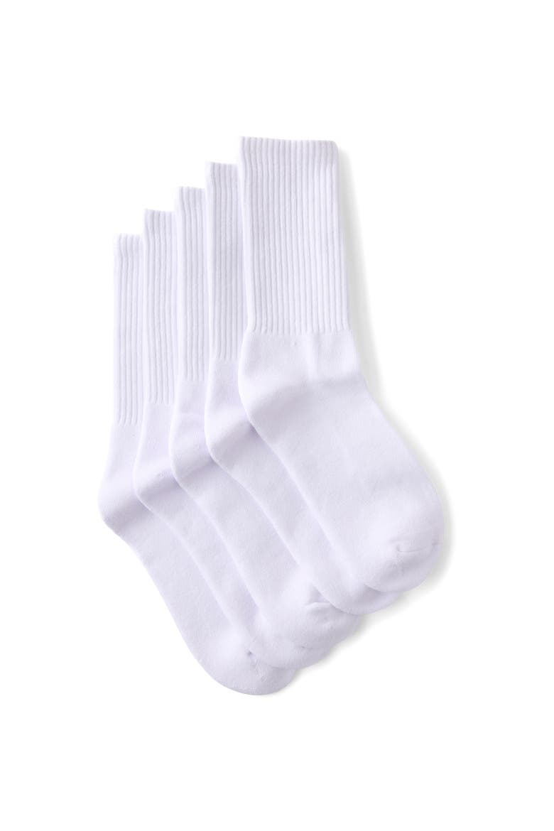 Men's 5 Pack Essential Crew Socks, Main, color, White