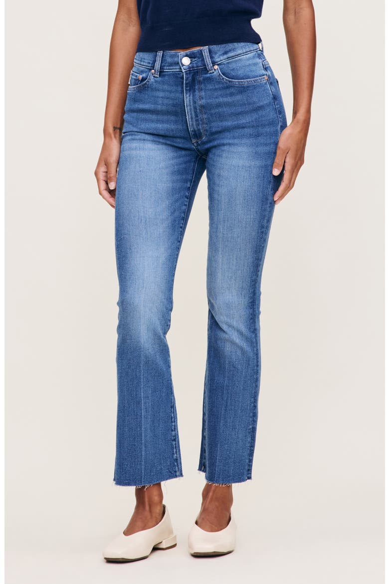 Bridget Instasculpt High Waist Raw Hem Ankle Bootcut Jeans, Main, color, PALM SPRINGS DL AIRBRUSHED
