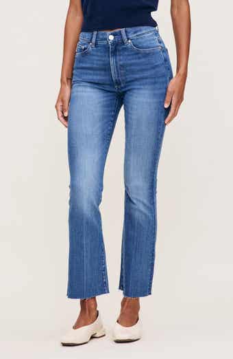 DL1961 Bridget Instasculpt High Waist Raw Hem Ankle Bootcut Jeans