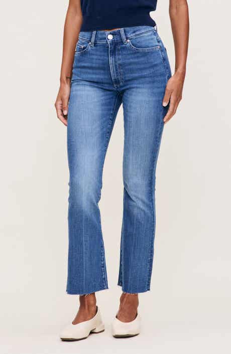 DL1961 Bridget Instasculpt High Waist Raw Hem Ankle Bootcut Jeans
