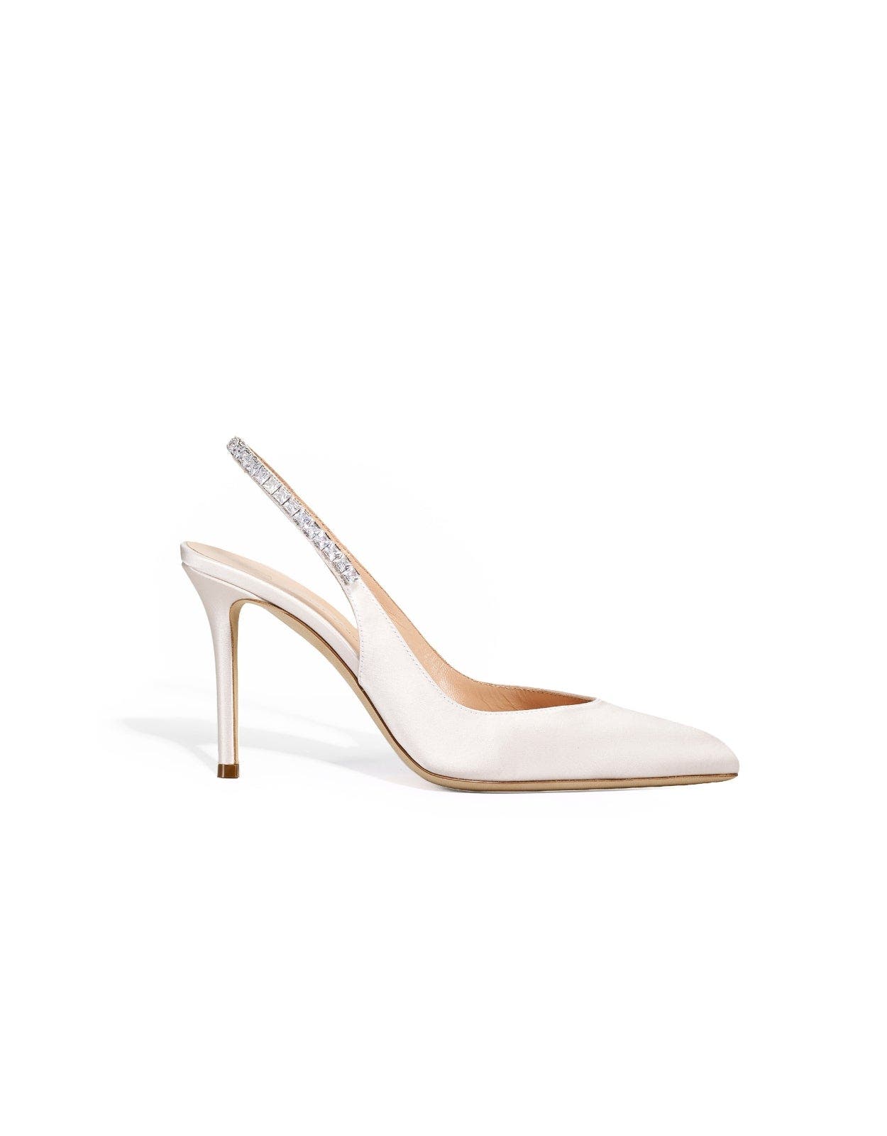 Raven Satin Slingbacks, Alternate, color, White