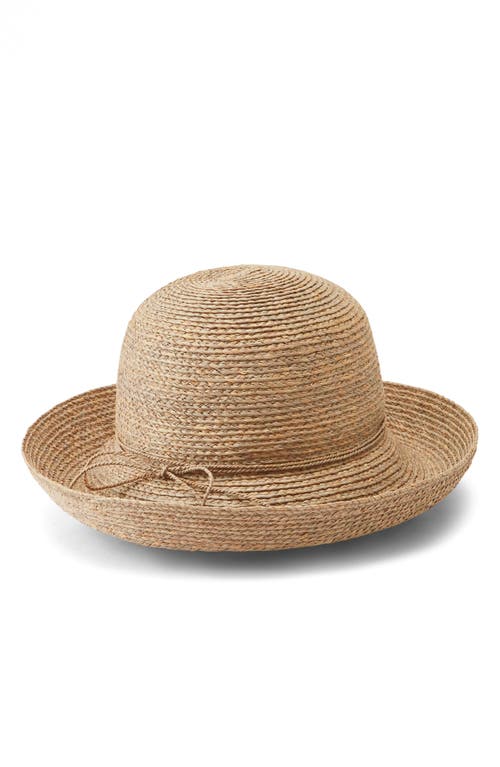 Helen Kaminski Braided Raffia Round Fedora In Natural