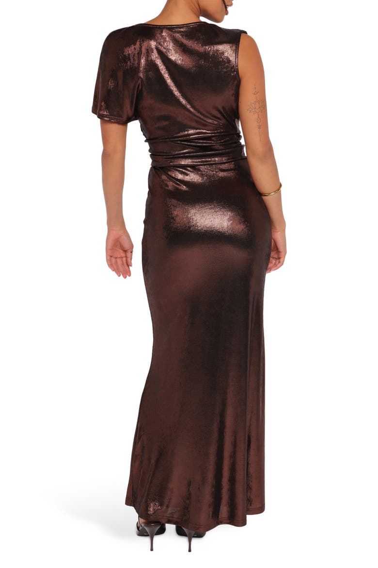 Velman Metallic Maxi Skirt, Alternate, color, BRONZE