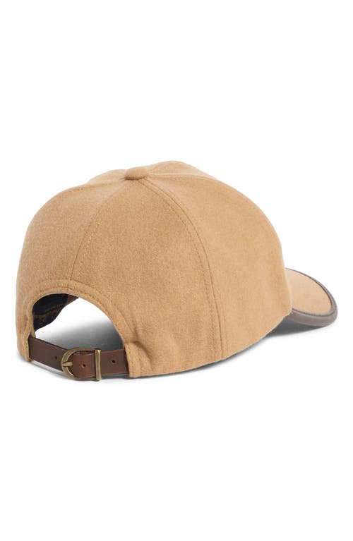 Brooks Brothers Wool & Leather Adjustable Baseball Cap In Brown