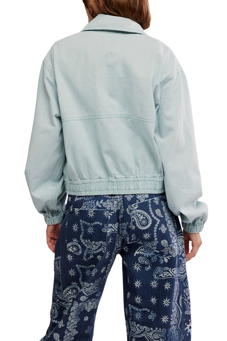 Birdie Cotton Bomber Jacket, Alternate, color, PEARL BLUE