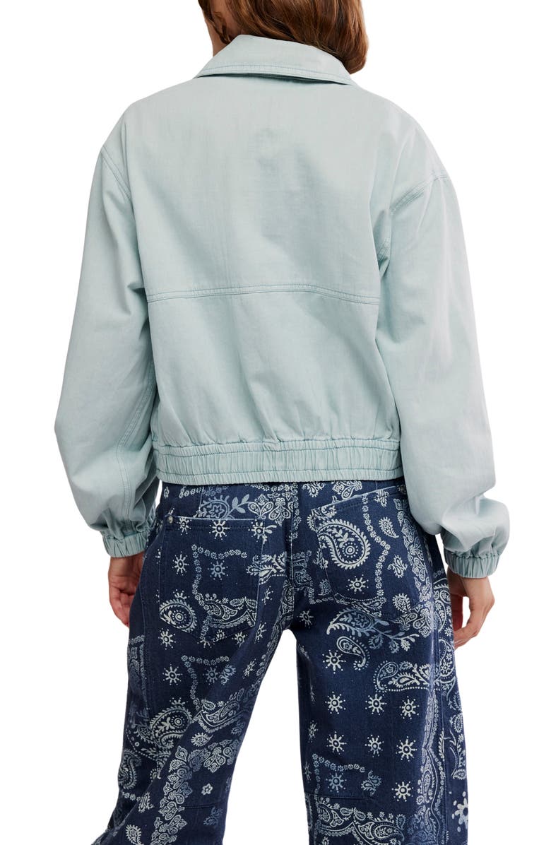 Free People Birdie Cotton Bomber Jacket, Alternate, color, Pearl Blue