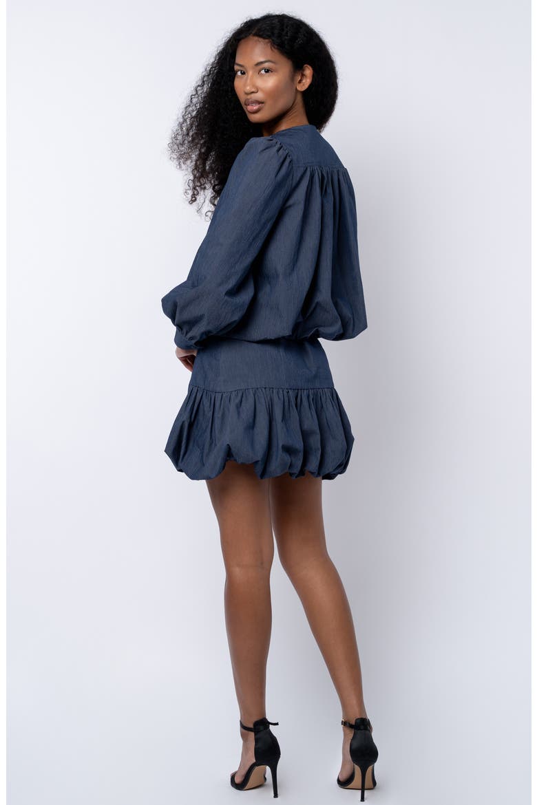 Donna Balloon Sleeve Cotton Blend Jacket, Alternate, color, DENIM BLUE