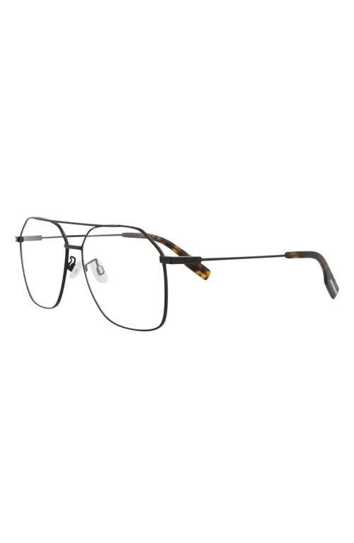 Alexander Mcqueen Mcqueen 57mm Aviator Optical Glasses In Black Black Transparent