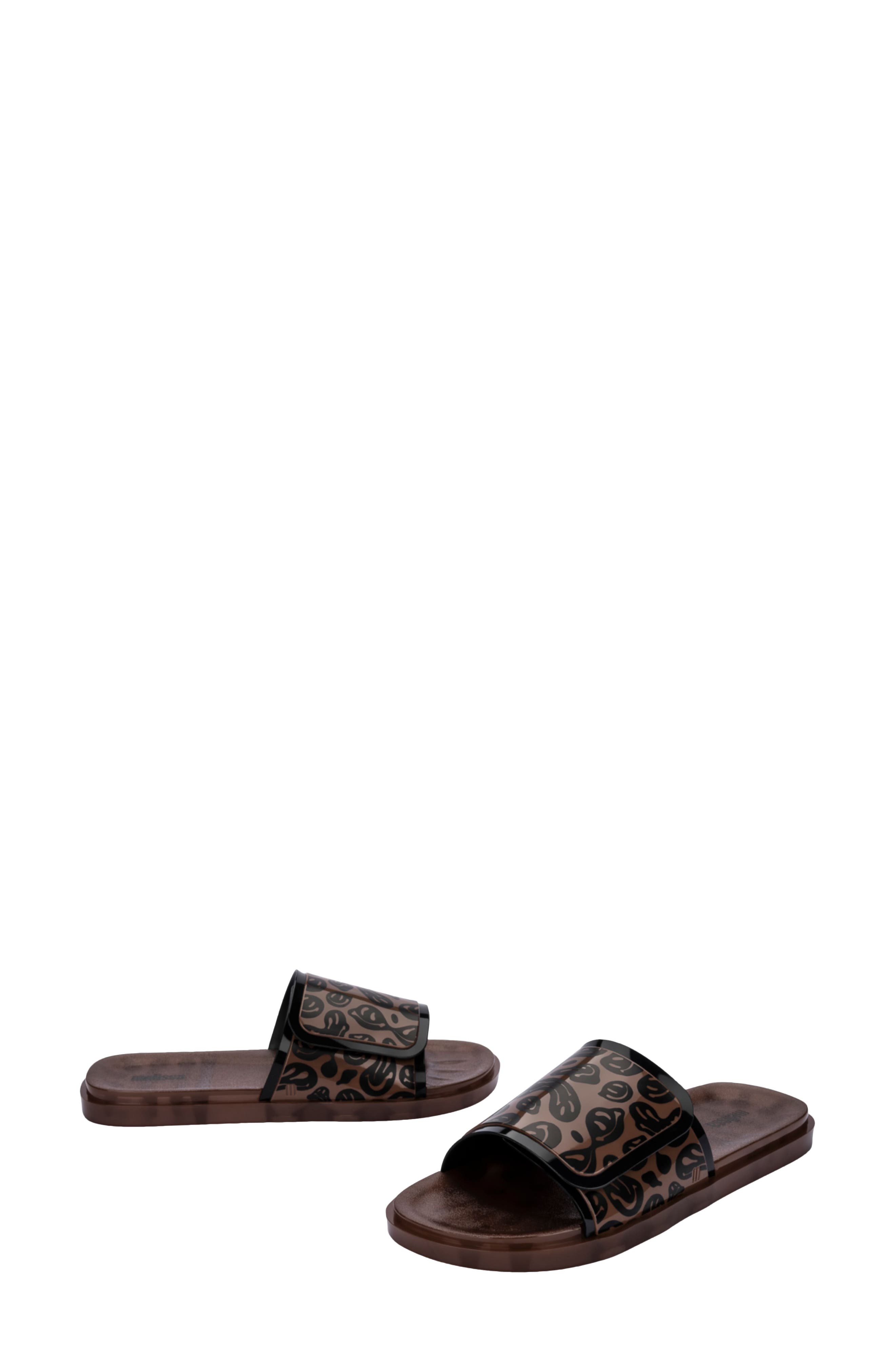 Groovy Slide Sandal, Alternate, color, BROWN/ BLACK