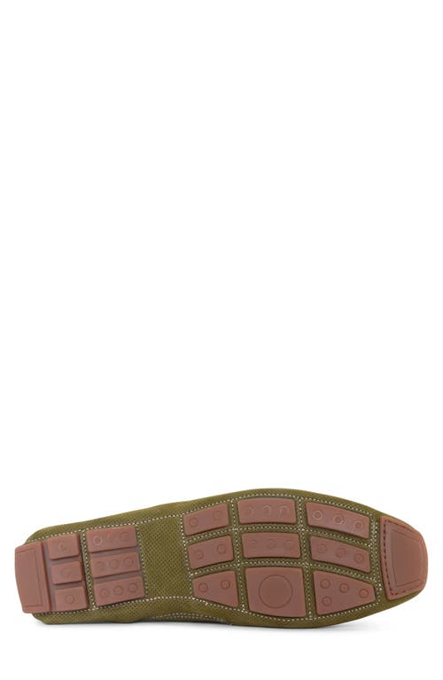 Donald Pliner Dacio Perforated Bit Loafer In Olive Green