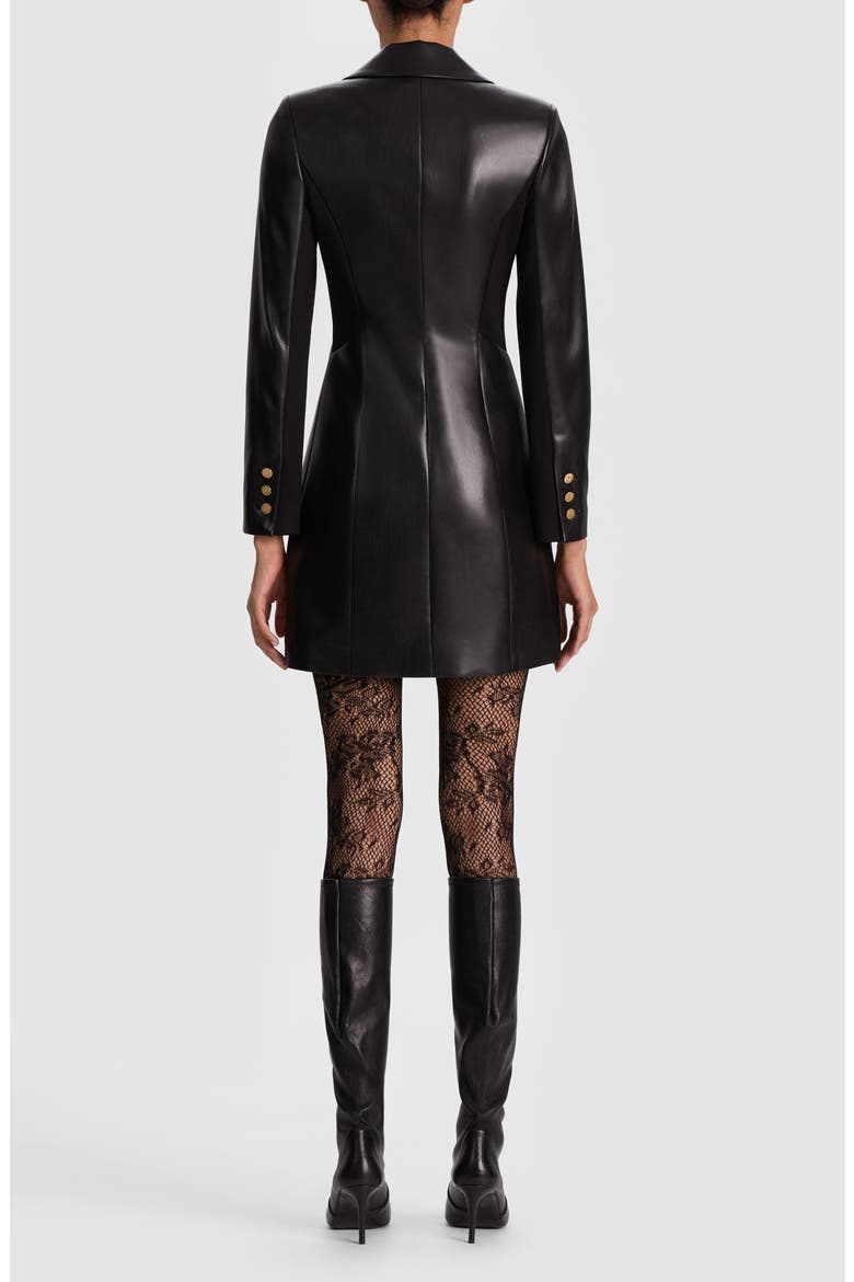 Michelle Long Sleeve Faux Leather Mini Blazer Dress, Alternate, color, BLACK