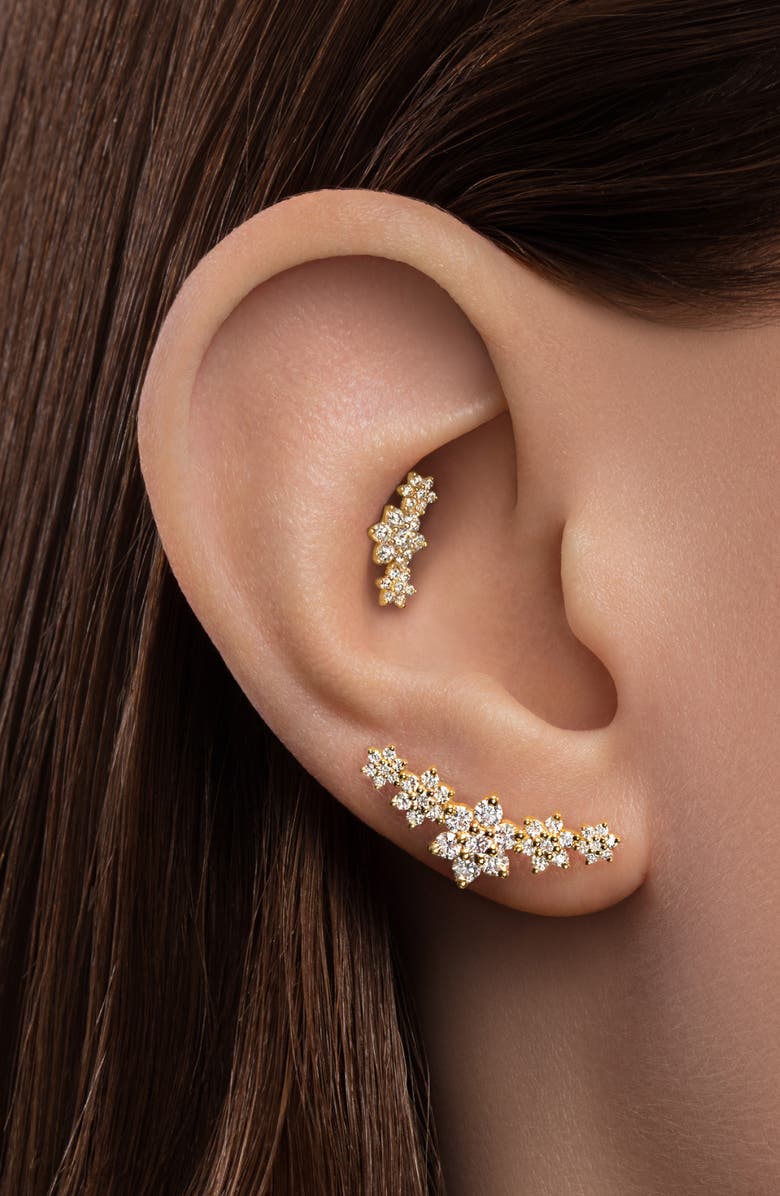 MARIA TASH Diamond Flower Threaded Helix Stud Earring, Alternate, color, 