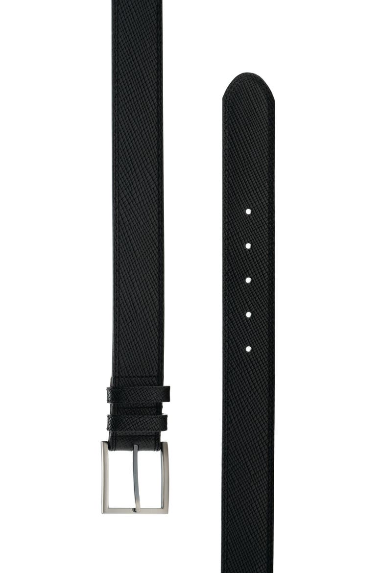 Eastwood Pebble Leather Belt, Alternate, color, BLACK