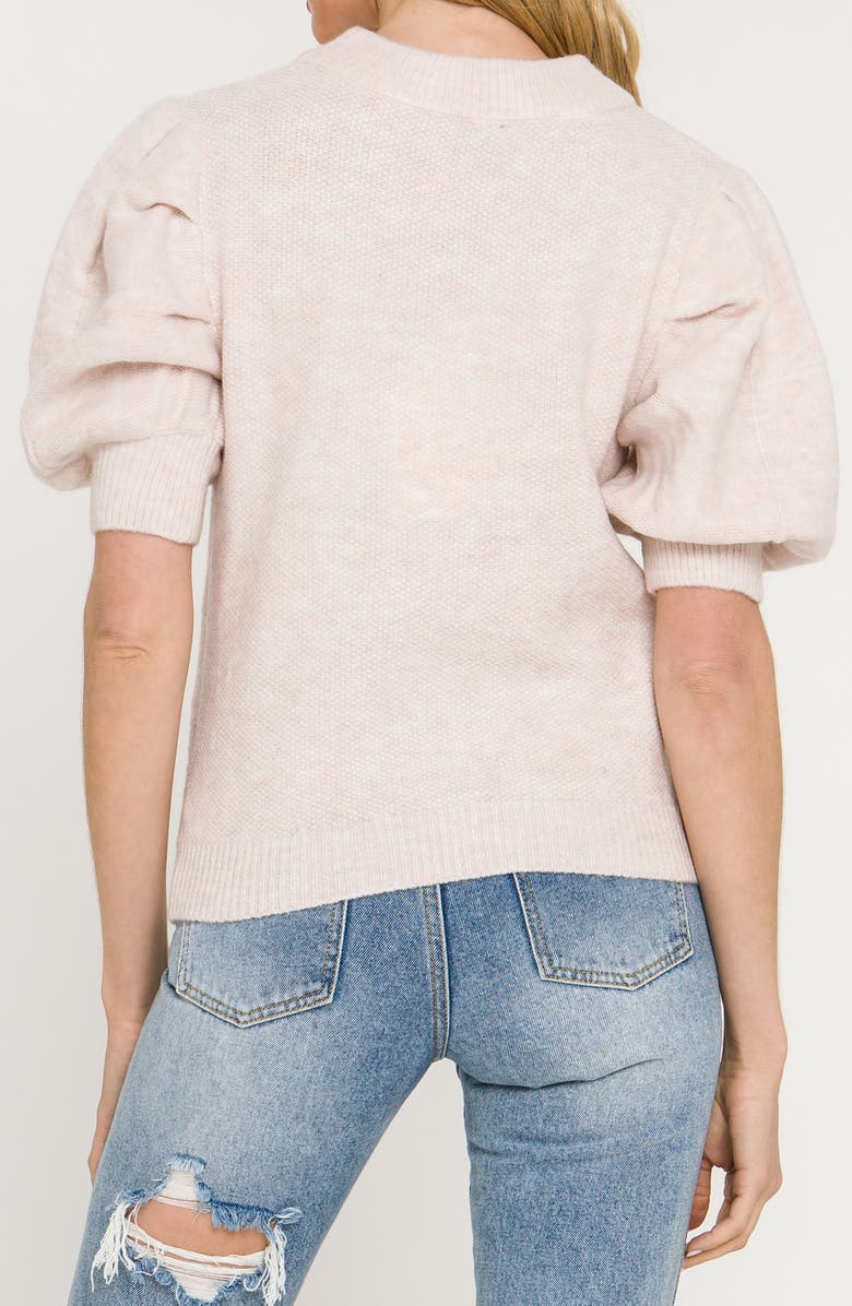 English Factory Puff Sleeve Sweater, Alternate, color, 