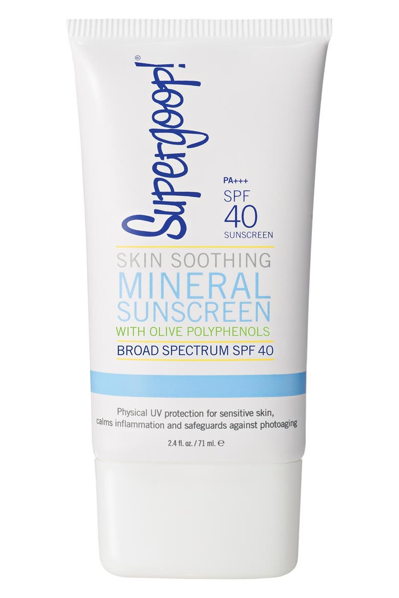 Supergoop! Skin Soothing Mineral Sunscreen with Olive Polyphenols Broad Spectrum SPF 40, Main, color, NO COLOR