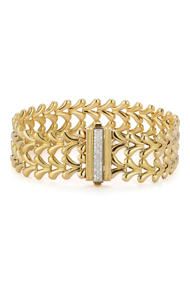 Bold Double Row Weave Bracelet, Main, color, GOLD
