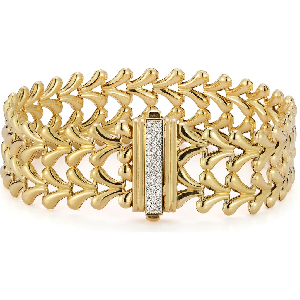 Sphera Milano Bold Double Row Weave Bracelet In Gold