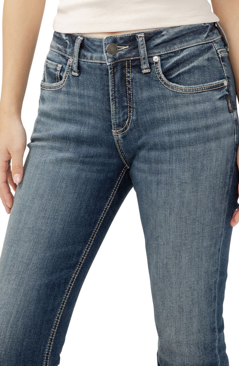 Silver Jeans Co. Suki Americana Curvy Mid Rise Capri Jeans, Alternate, color, Ballot