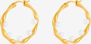 Dower & Hall Waterfall Baroque Pearl Hoops