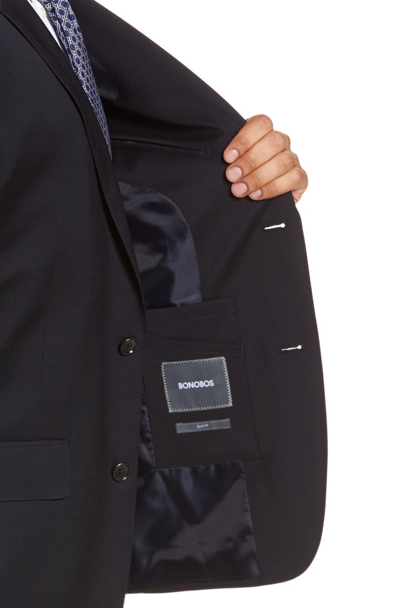 Bonobos Jetsetter Slim Fit Stretch Wool Blazer, Alternate, color, Black