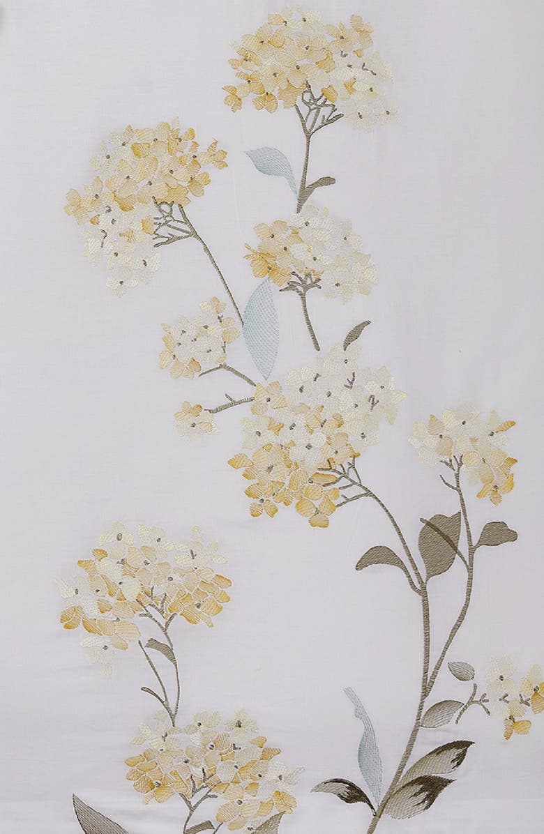 MELANGE HOME Golden Hydrangea Embroidered Duvet Set, Alternate, color, Yellow/ White