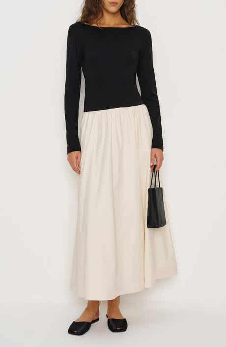 Abel Long Sleeve Mixed Media Maxi Dress