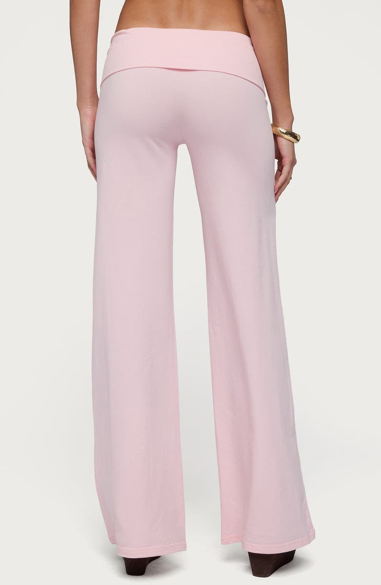 EDIKTED Poppy Wide Leg Button Foldover Pants, Alternate, color, Pink