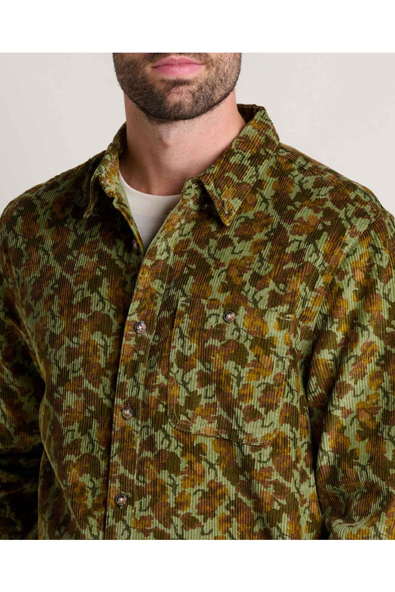 Men's Cascadia Long Sleeve Shirt, Alternate, color, Green Moss Leaf Print