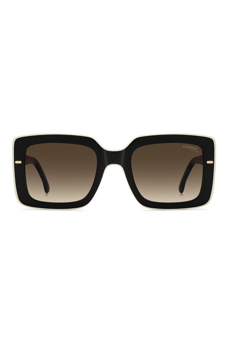 53mm Rectangular Sunglasses, Main, color, BLACK/ WHITE/ BROWN
