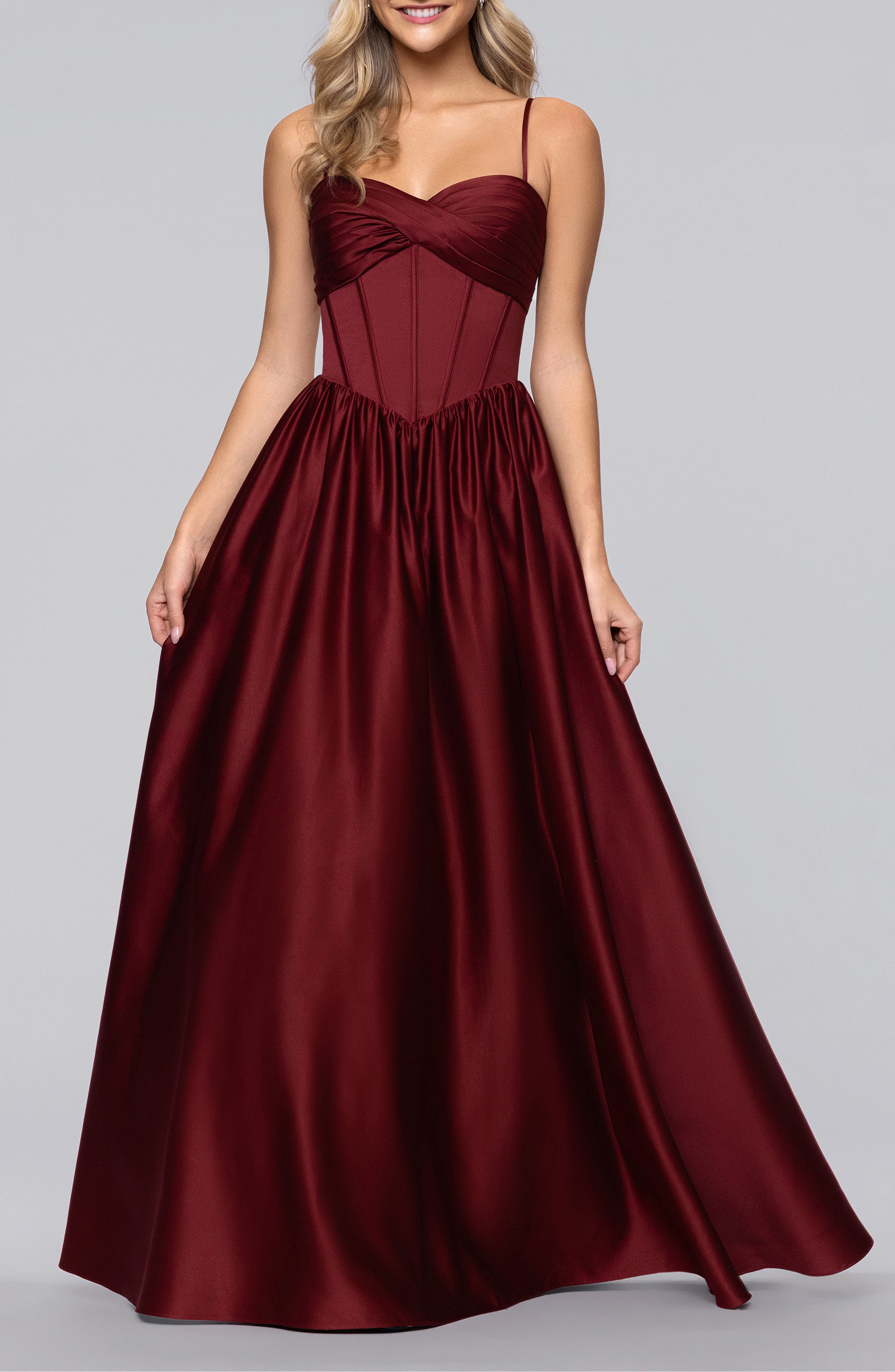 Basque Waist Satin Gown - image 3