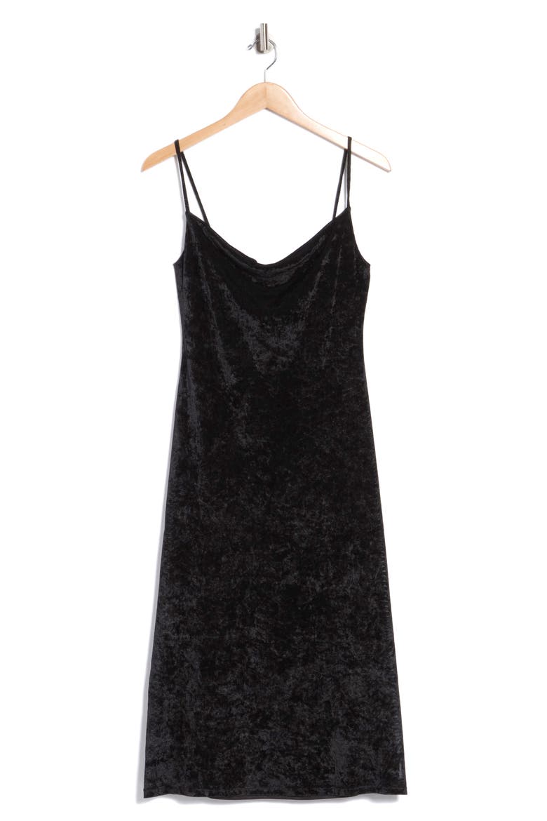 Velvet Midi Slipdress, Alternate, color, BLACK