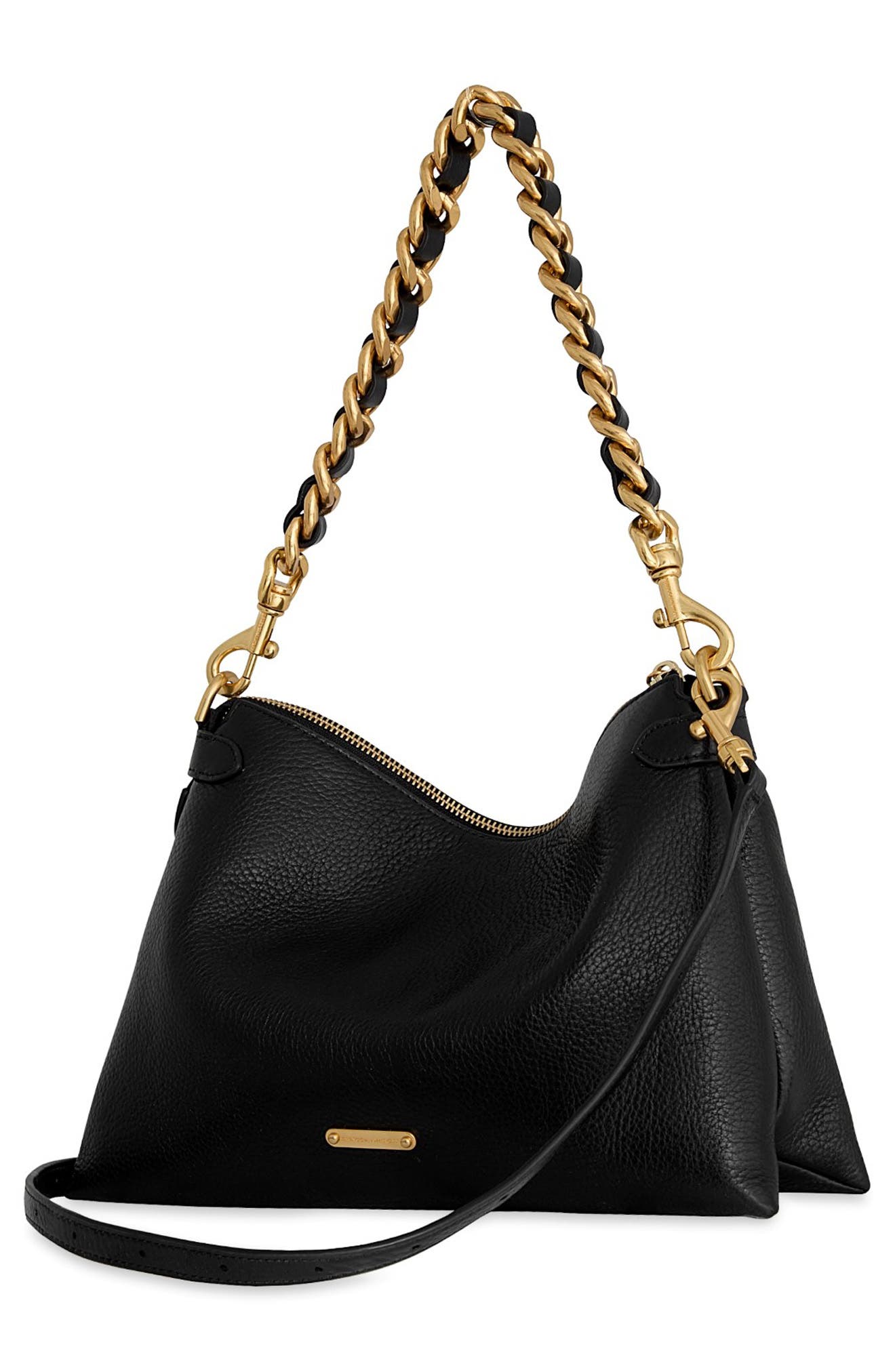 Rebecca Minkoff Stevie Shoulder Bag, Alternate, color, Black