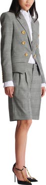 Balmain 6-button jacket in Prince of Wales jacquard