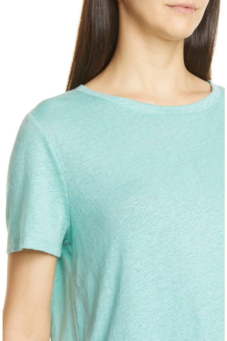 Crewneck Organic Linen Tee, Alternate, color, CALYPSO