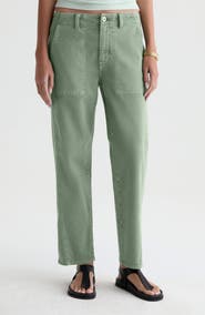 AG Analeigh High Waist Ankle Straight Leg Twill Pants