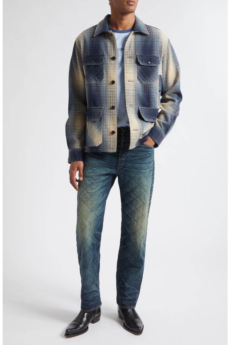 Ruddic Plaid Wool Button-Up Shirt, Alternate, color, RL-817 BLUE/ CREAM