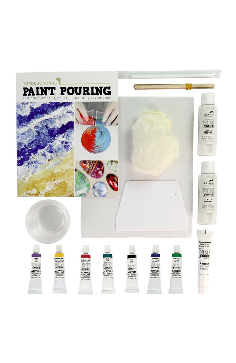 Introduction To Paint Pouring Kit, Alternate, color, Multicolored