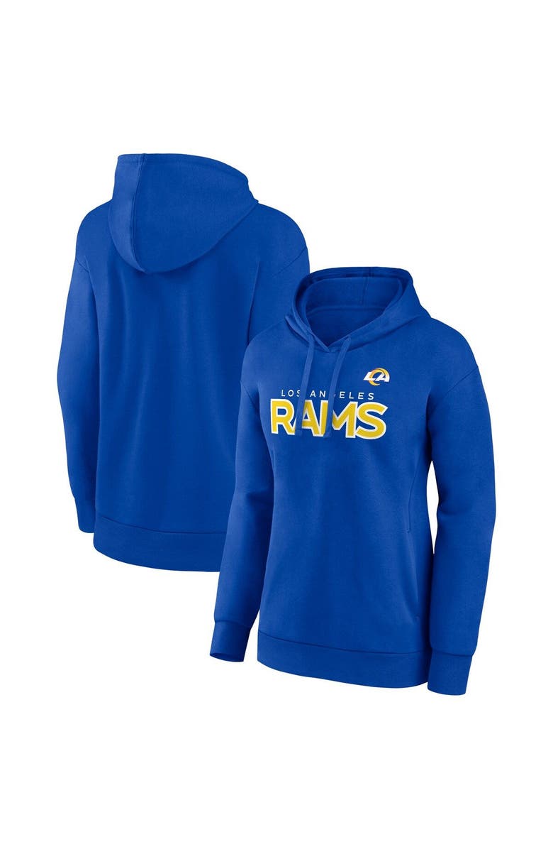 FANATICS Women's Fanatics Branded Royal Los Angeles Rams Iconic Cotton Fleece Checklist Pullover Hoodie, Main, color, Royal